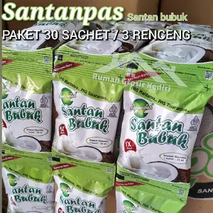 PAKET 3 RENCENG Santanpas Santan Bubuk Kemasan Sachet 13 gr Serbuk Santan