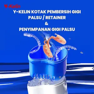 Y-KELIN KOTAK PEMBERSIH GIGI PALSU & RETAINER DAN PENYIMPANAN Gusi dan Mulut