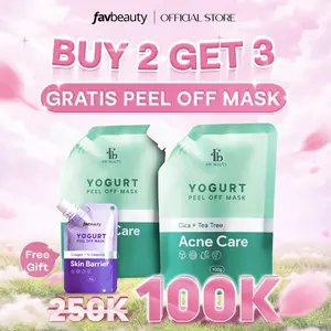 Fav Beauty Yogurt Peel Off Mask - Acne Care With Cica + Tea Tree | Masker Jerawat Penghilang Bekas Jerawat Komedo Exfoliasi Wajah SkinCare Acnes