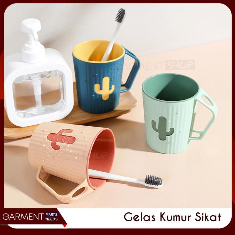 Gelas Cangkir Kumur Tempat SIkat Gigi Odol Kamar Mandi Warna Warni Kaktus Tebal Serbaguna 2