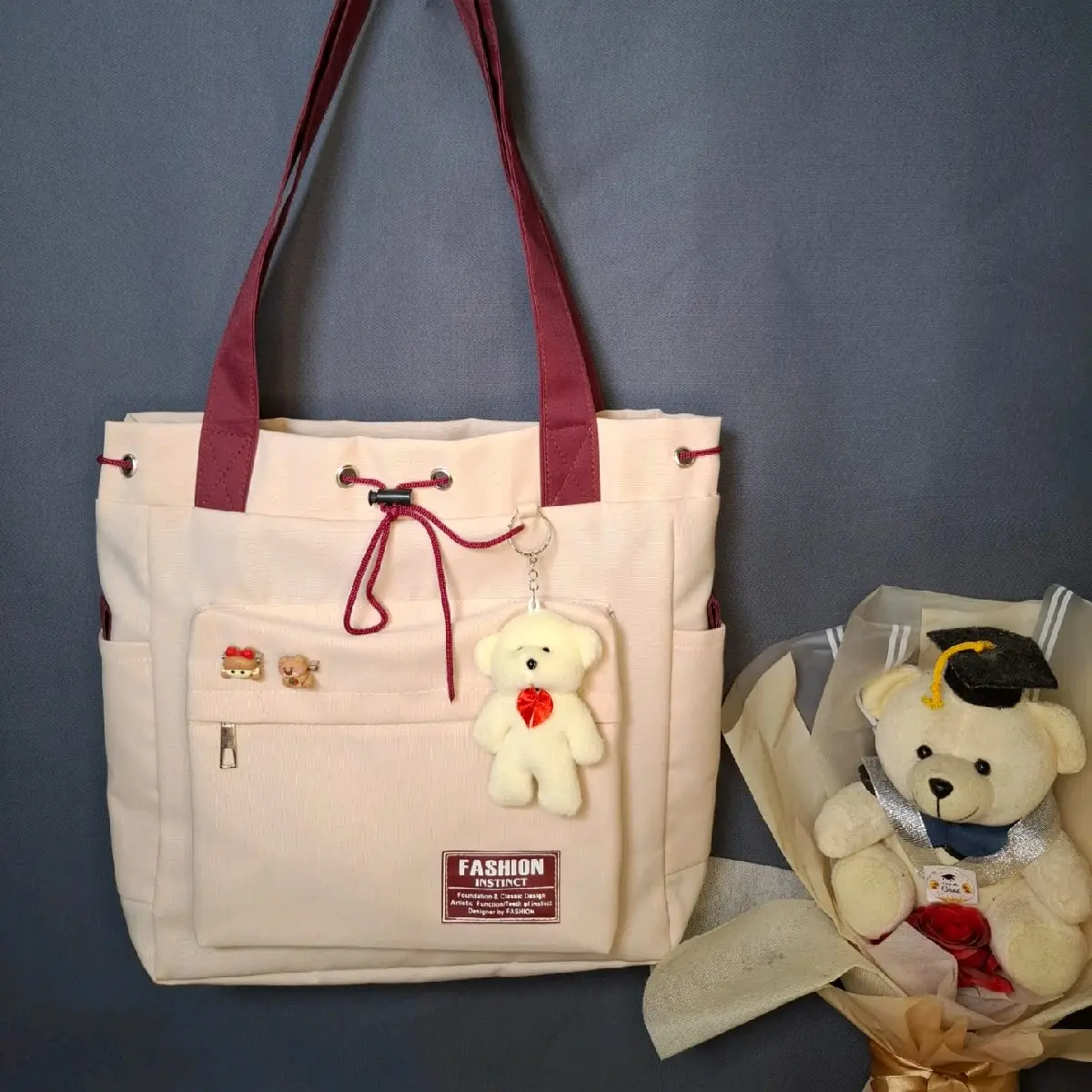 Tas Totebag Wanita Tas Jinjing Bahan canvas Original Totebag Serut Totebag Tas  Selempang kuliah Kerja Terbaru Kekinian