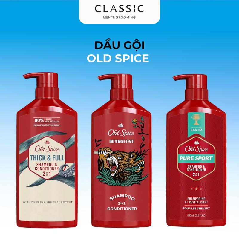 Dầu Gội OLD SPICE 2in1 Hương Nước Hoa Cho Nam Chai 650 ML