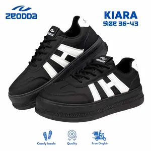 Zeodda Kiara Shoes Sneakers Wanita Casual Black Sport 1092