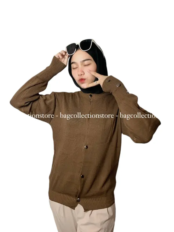 BAG - Inara Cardigan Knitware Kancing Gold Atasan Wanita Rajut Kekinian Korean Style 2