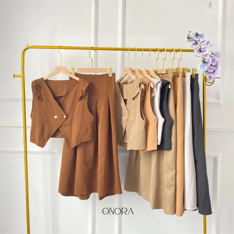 Onora - Oneset Korean Style Mikasa Set Vest Rok Pakaian Wanita 5