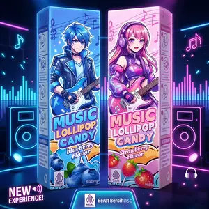 [HALAL] Music Lollipop Candy – Permen Gitar Unik Rasa Blueberry & Strawberry Halal Cocok untuk Party & Goodie Bag