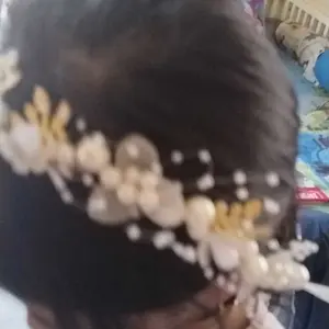 DADAWARD Headpiece Bunga Mutiara Princess Putih Mahkota Mutiara Aksesoris Rambut