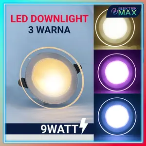 [MAX] HAKAMITSU DOWNLIGHT LAMPU LED 9 Watt 3 Warna Panel Light Extrabright LAMPU BERKUALITAS / BAGUS LAMPU DEKORASI