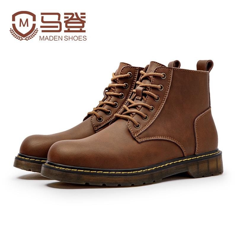 Bốt Da Nam, Maden, Phong Cách Cổ Điển Cổ Điển Bốt Đi Xe Máy Ngầu Phong Cách Mỹ, Giày Bốt Màu Nâu Thường Ngày Làm Bằng Da Ngựa Điên Cho Nam 8
