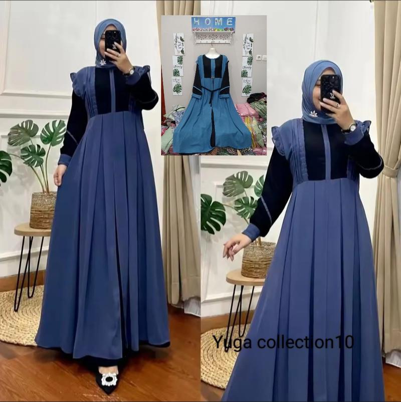 Product Introduction of 2025 Difarina dress gamis crinkle double layer/gamis dewasa jumbo busui/gamis crinkle kombinasi buka pintu/gamis lebaran model terbaru Wanita Pesta muslimah rekomendasi baju melayu swaroxy vina dres marun 3
