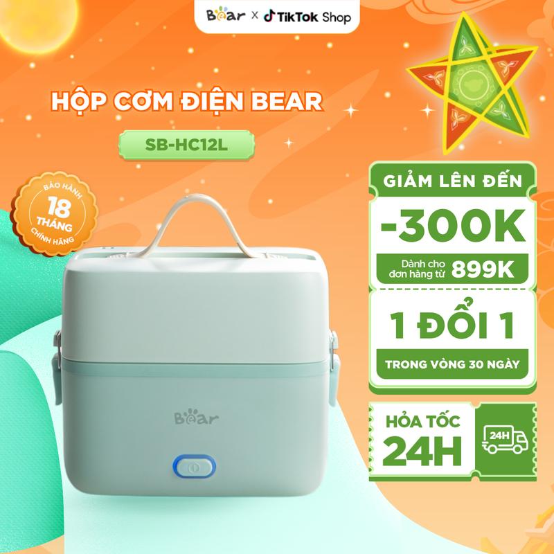 [Giá Hời] Hộp Cơm Giữ Nhiệt BEAR 2 Tầng Hộp Đựng Cơm Cắm Điện Inox 3 Ngăn Hộp Cơm Văn Phòng Hâm Nhanh Chống Tràn SB-HC12L