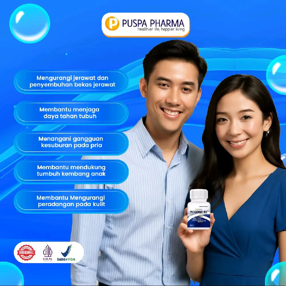 PUSPA PICOZINC + B6 - Zinc Picolinate 50mg + B6 HCL 10 Mg - 30 Tablet/botol #promil #acne #jerawat