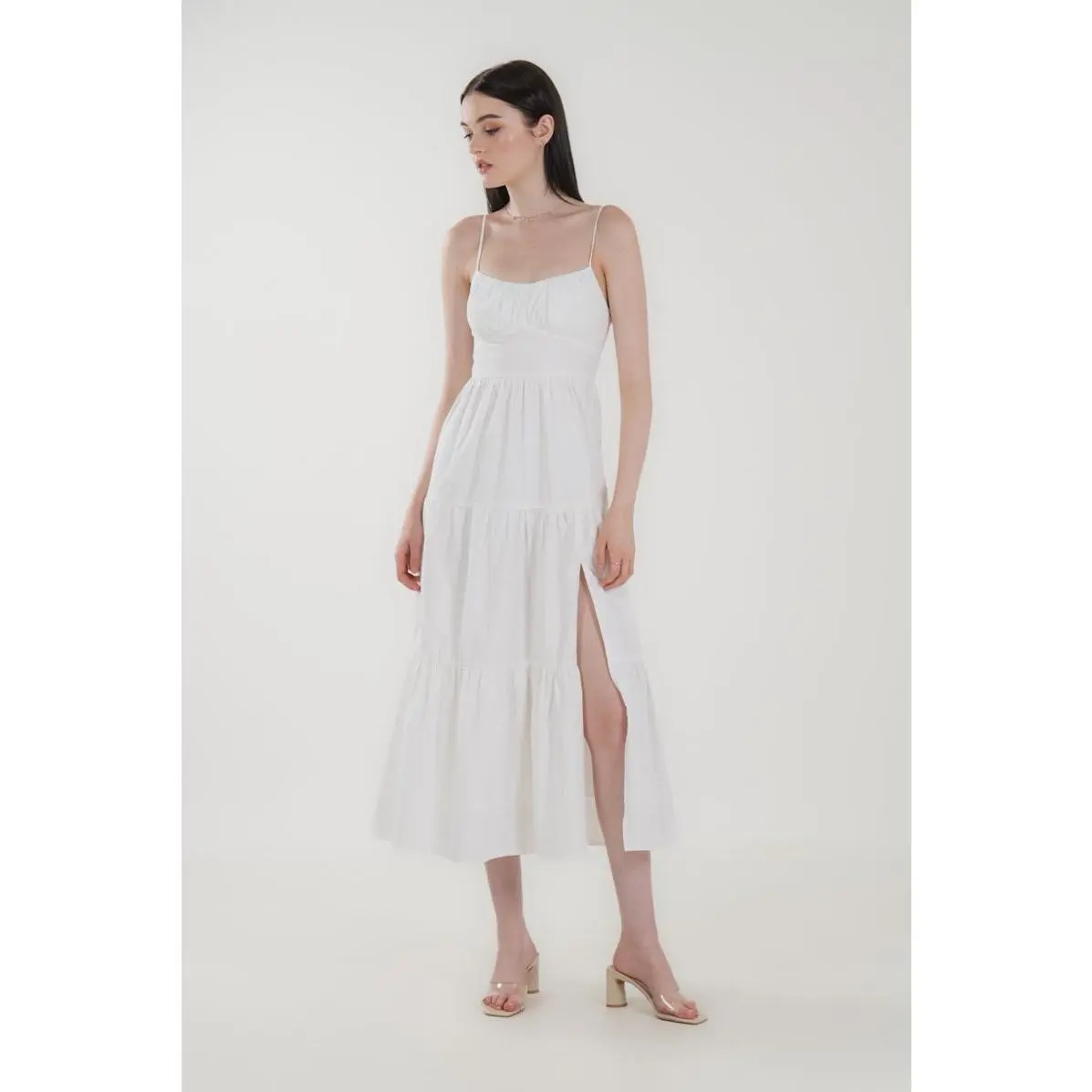 Malia Linen Dress in White