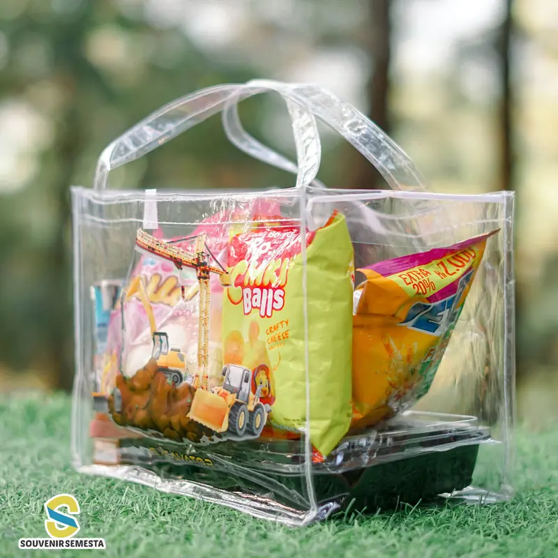 Tas Ultah Muat Kotak Bento / Tas Ulang tahun Anak / Goodie Bag MIKA TRANSPARAN 7