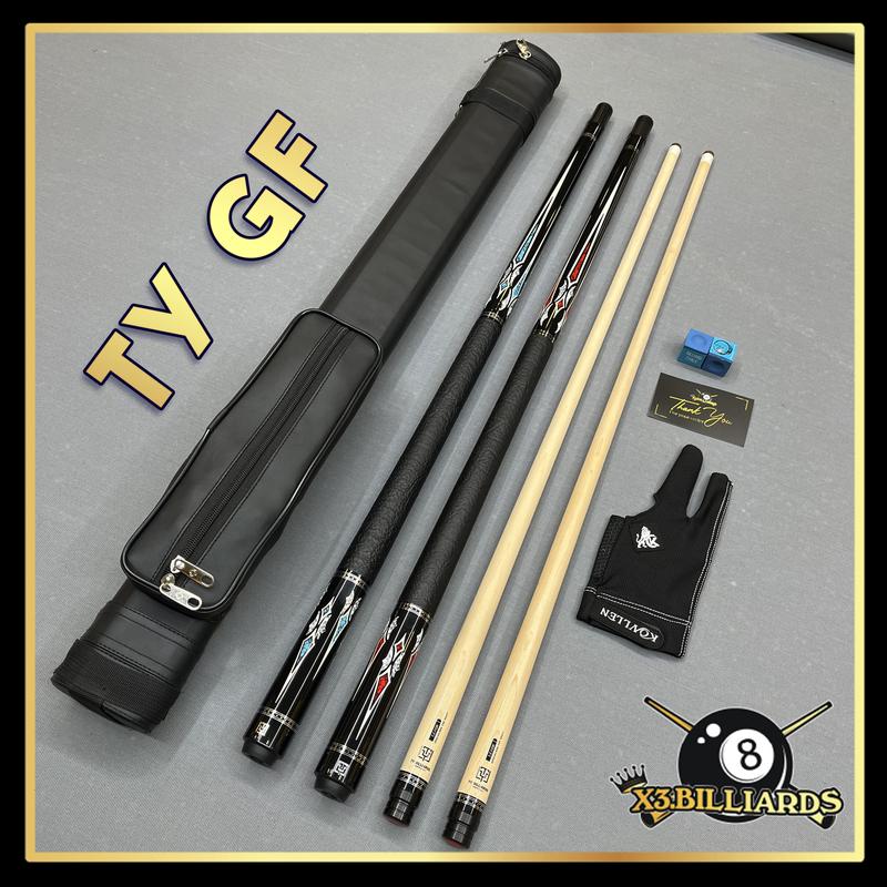 Cơ Bida Lỗ Pool TY GF Ngọn Lõi Carbon Xuyên Tâm Giảm Bạt Giảm Văng Tay Da CBXT - X3 Billiards