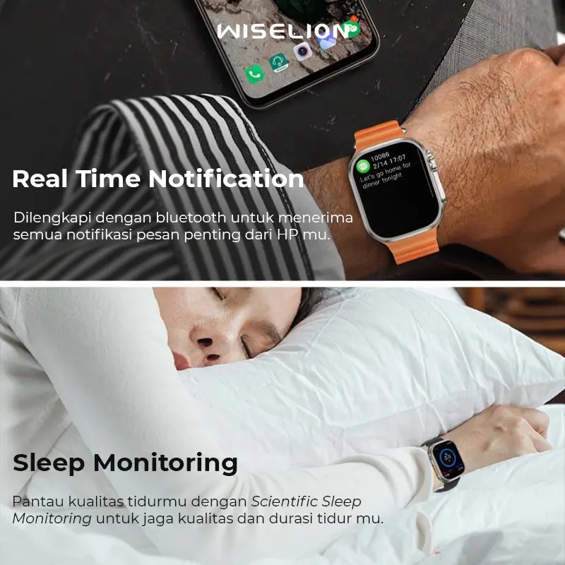 Jam Tangan Pintar Digital KW900 Ultra 2 Bluetooth dengan Layar Sentuh Penuh Warna dan Fitur Kalkulator - Monitor, Kaca, Silver, Telepon 6