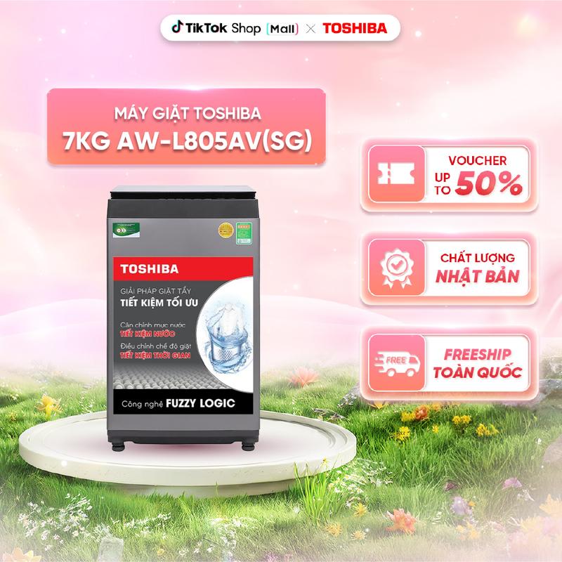 [MIỄN PHÍ LẮP ĐẶT TẠI NHÀ] Máy giặt Toshiba 7Kg AW-L805AV(SG) - Tự chỉnh mực nước thông minh - Khóa trẻ em - BH 24 Tháng