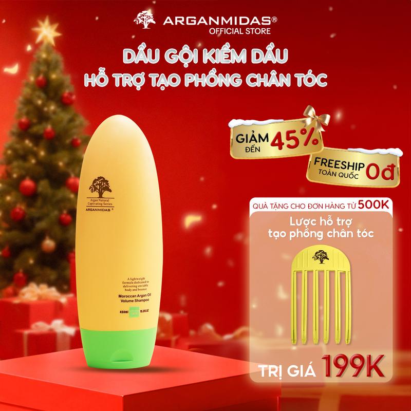 Dầu gội Kiềm Dầu Tạo Phồng 450ml Thương Hiệu Quốc Tế ARGANMIDAS Chăm Dưỡng Tóc Bóng Khoẻ Hỗ Trợ Giảm Bết Dầu