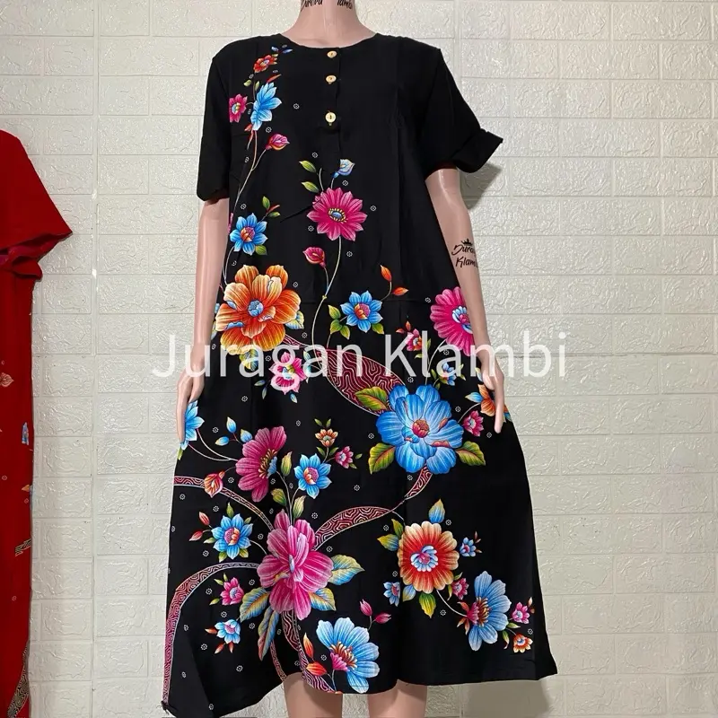 [Sesawi] Daster Alana 04 LD 120 Label Hitam bunga busui | baju santai wanita | baju tidur wanita Bumil Cantik Kancing Motif Menyusui Nyaman Rayon Ibu 7