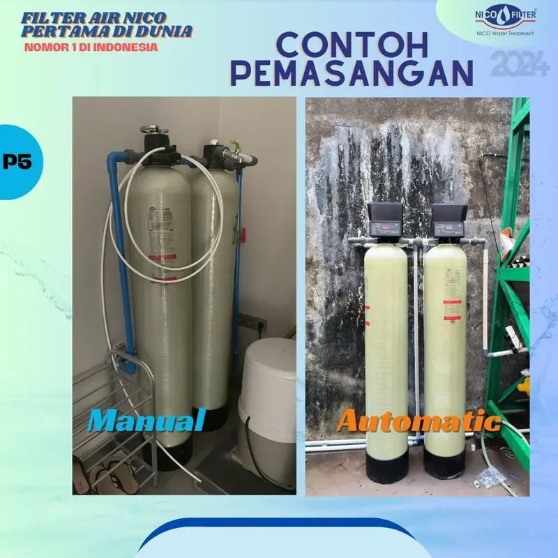 A5. Nico Filter Size 1054 Manual + Media Nico Natural + Media Nico Zat Kapur + Alat Inject & Pengurai Air Water filter air banjir 2
