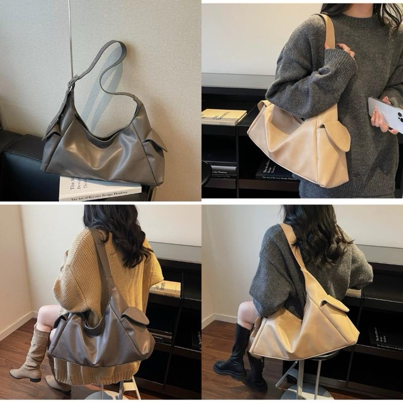 Túi Tote LUNA STORE da mềm size lớn 43cm dây đeo bản to có túi hộp sườn đựng nhiều đồ sách vở A4,laptop đi học đi làm