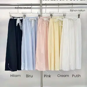 Rok polos import Wanita Tersedia 5 warna  Itam, Putih. soft pink , biru muda , kuning