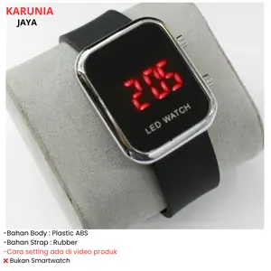 KJ JAM TANGAN WANITA PRIA DIGITAL RUBBER LED WATCH HIGH QUALITY JF087 Kaca