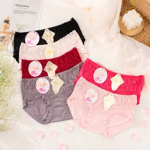 POLINI - Celana Dalam Wanita Motif Renda Midwaist Basic Panties Bisa Untuk Ibu Hamil CD 3998