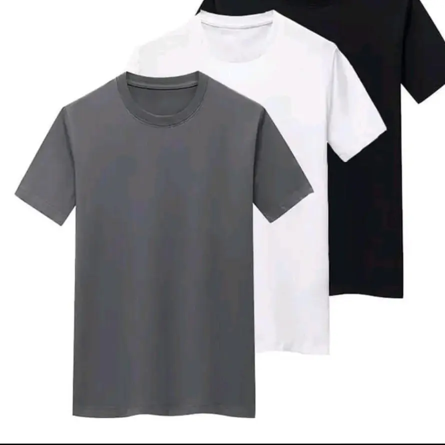 PROMO!! PAKET 3 PCS kaos oblong pria Dewasa Hitam polos Katun  Cowok Keren Atasan pria Baju Pendek Lembut Santai
