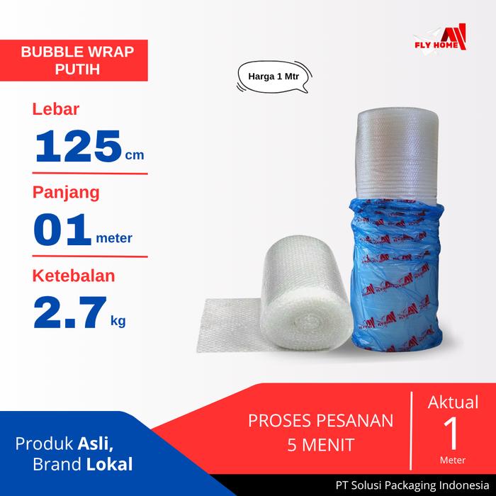 Gambar FLYHOME Bubble wrap putih 1 meter potongan 2,7kg bubblewrap 125 x 1m - Hitam dari Flyhome Brand Lokal Kota Depok Tokopedia