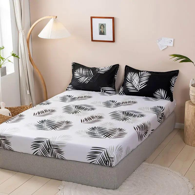 Product Introduction of Brushed Fitted Sheet Elastic Band Home Strap Bedding High-End Luxury Mattress Cover Bedsheet No Pillowcase Simple Multi Size Bed 2
