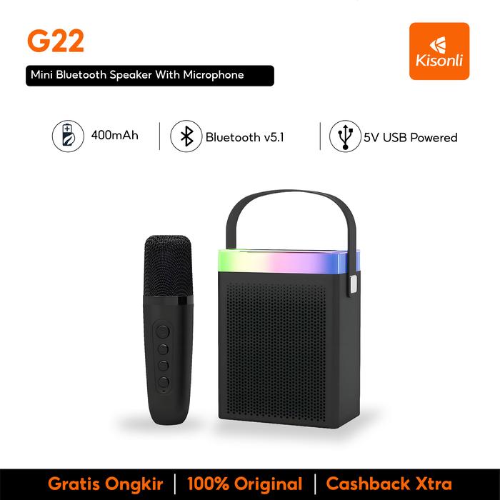 Promo KISONLI G22 Speaker Bluetooth Mini Karaoke RGB Light Stereo With ...