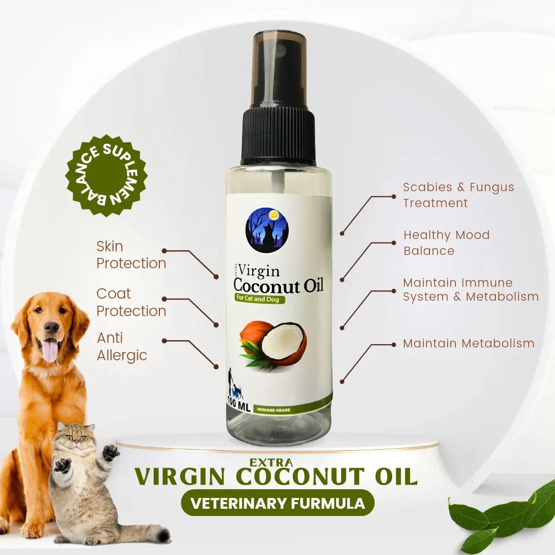 Petscare MINYAK VCO Obat Jamur Scabies Untuk Kucing Anjing Virgin Coconut Oil for Cat Dog