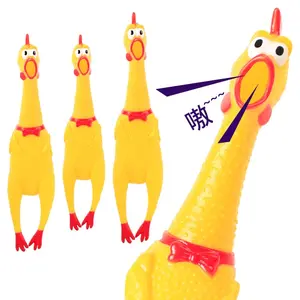 ECER 1 PCS Ayam teriak pencet bersuara bunyi karet shrilling screaming chicken untuk kucing / anjing