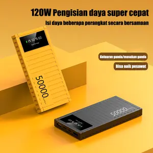 120W Powerbank 50000 mAh Mini with Fast Charging Bank Powerbank Bank listrik kabel bank listrik cepat memuat USB baterai portable memuat bank listrik