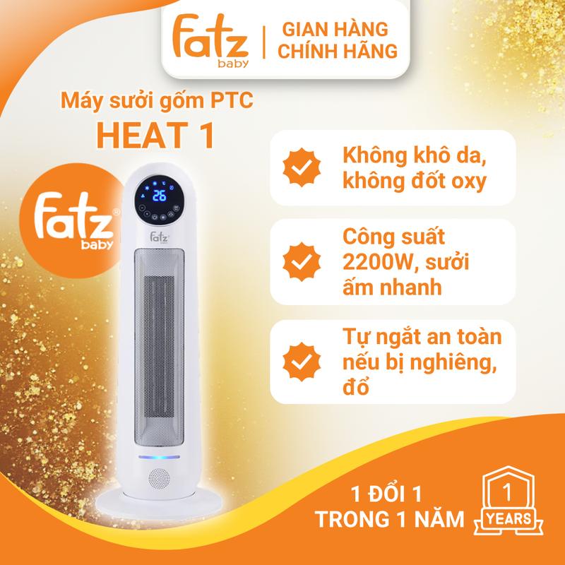 Fatz Baby Quạt Sưởi HEAT 1 FB8165EA Công Nghệ Gốm PTC 2200W Sưởi Ấm Nhanh Không Ồn 2 Cấp Độ Nhiệt Điều Khiển Từ Xa An Toàn