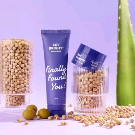 Finally Found You!  SO BRIGHT! Moisturizer 2in1 Primer makeup & gel pelembab krim siang Acne Prone Pembersih