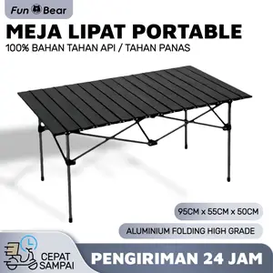 FUNBEAR Meja Lipat Portable Outdoor - Meja Camping & Kursi Cafe Multifungsi Tahan Beban 200KG