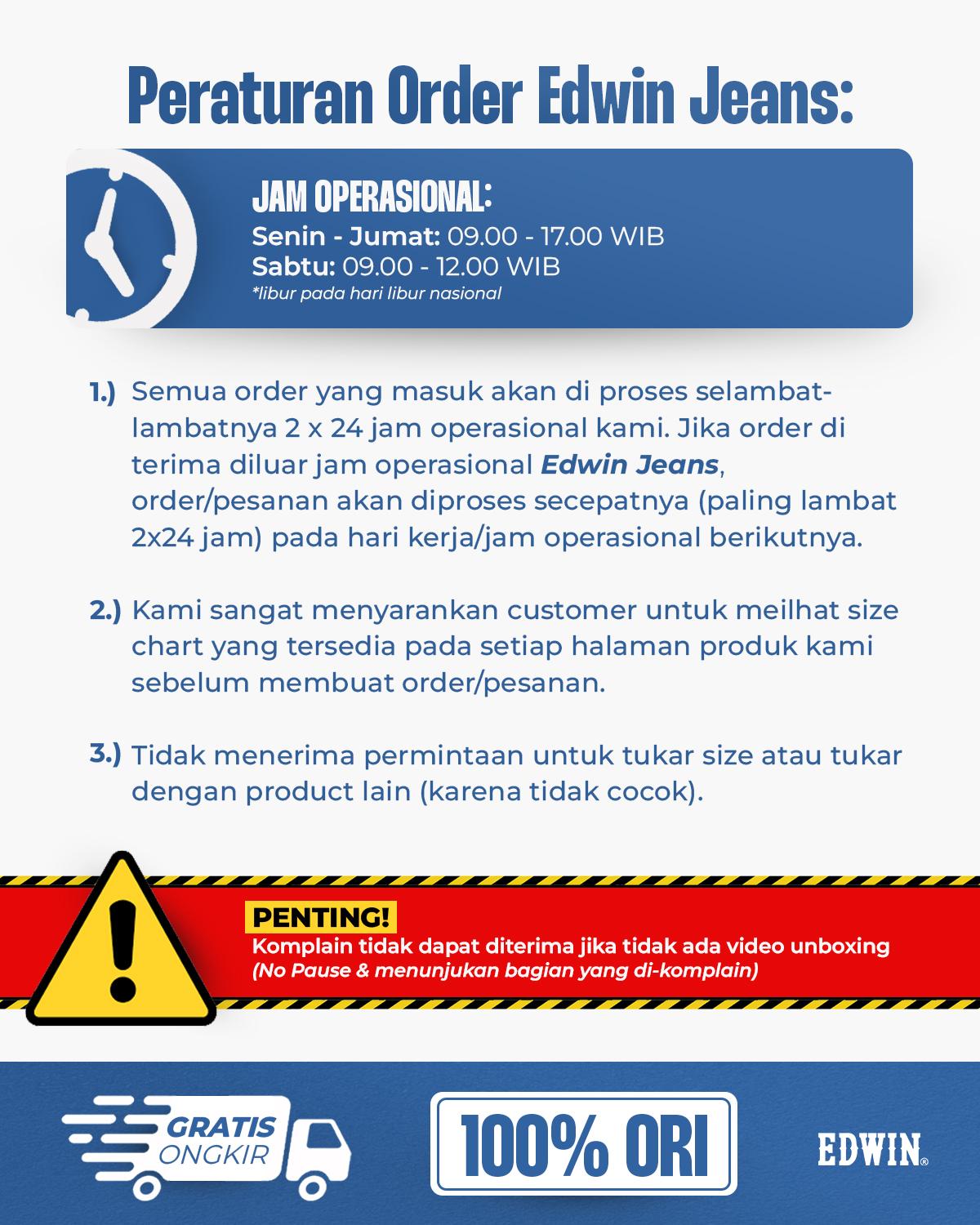 EDWIN JEANS - Kemeja Koko Pria Lengan Panjang SALMAN WHITE Baju Muslim Pria