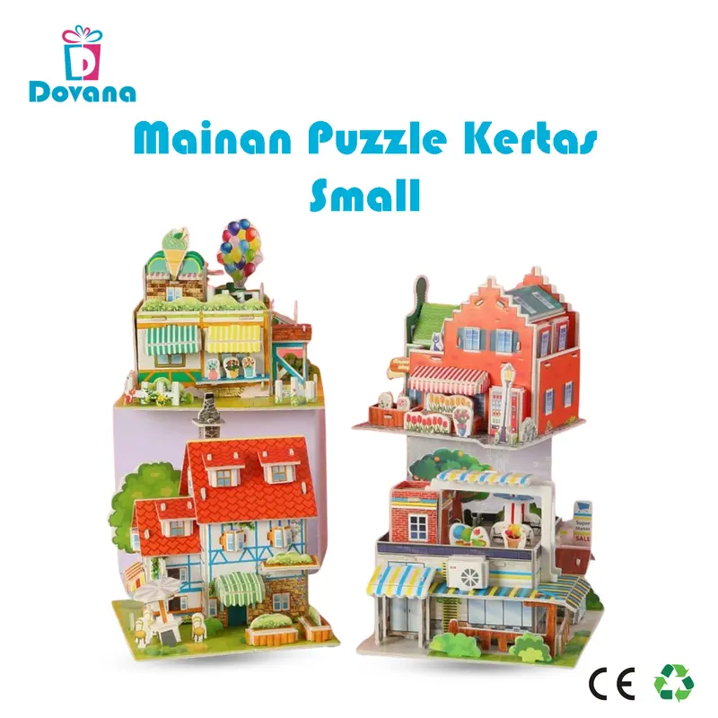 Dovana Mainan Puzzle Kertas 3D Size Kecil Garden House Small Zoo Edukasi Anak Kreatif Bahan Busa Foam Paper 0
