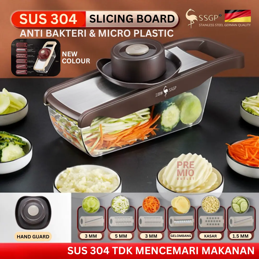 PREMIO Parutan Alat Pemotong Sayur Buah Vegetable Cutter Stainless Serbaguna