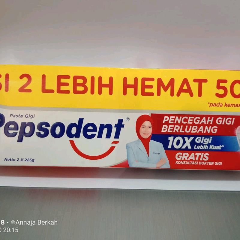 Pepsodent 225 gram isi 2 pcs dan Sikat gigi Ciptadent isi 3 pcs Bersihkan 3