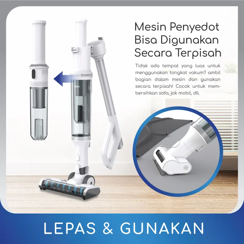 DIBEA HC20 Handheld Cordless Stick Vacuum Cleaner Penyedot Debu Nirkabel Air Mesin Baterai Membersihkan 4