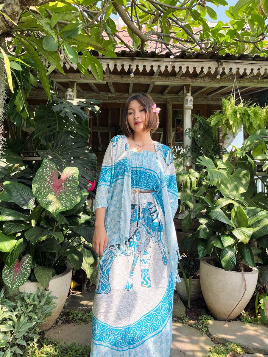 Setelan Becca Part.2 / Atasan Outer Mix Dress Becca / Setelan Becca Dress / Setelan Becca Motif Gajah