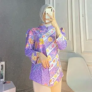 Kebaya janggan atasan batik kebaya encim blouse atasan kebaya encim janggan blouse atasan batik wanita batik wanita kerja Baju Panjang Katun Motif Cewek