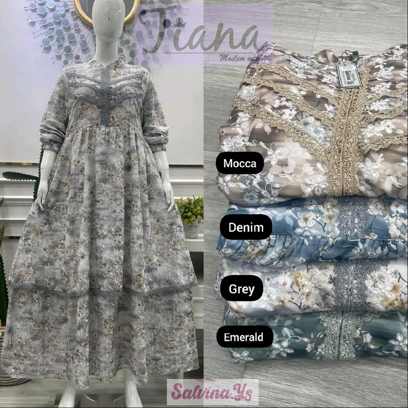 gamis salvina Katun bordir renda layer cantik ||•||•||||| 0