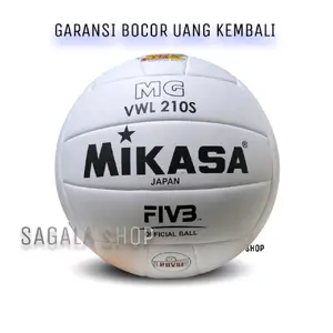 MIKASA Bola Voli Size 5 Empuk VWL Putih Volley Ball Outdoor Pompa