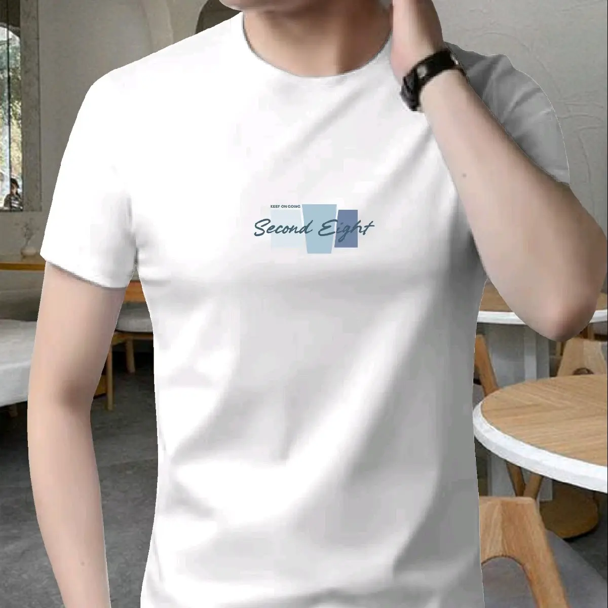 kaos distro second eight putih