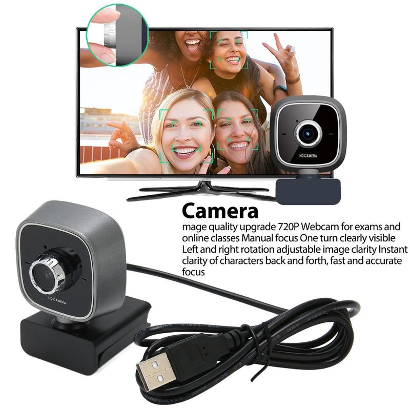 Cắm là chạy 720P Webcam HD tích hợp micro Lấy nét thủ công Đế silicon chống…