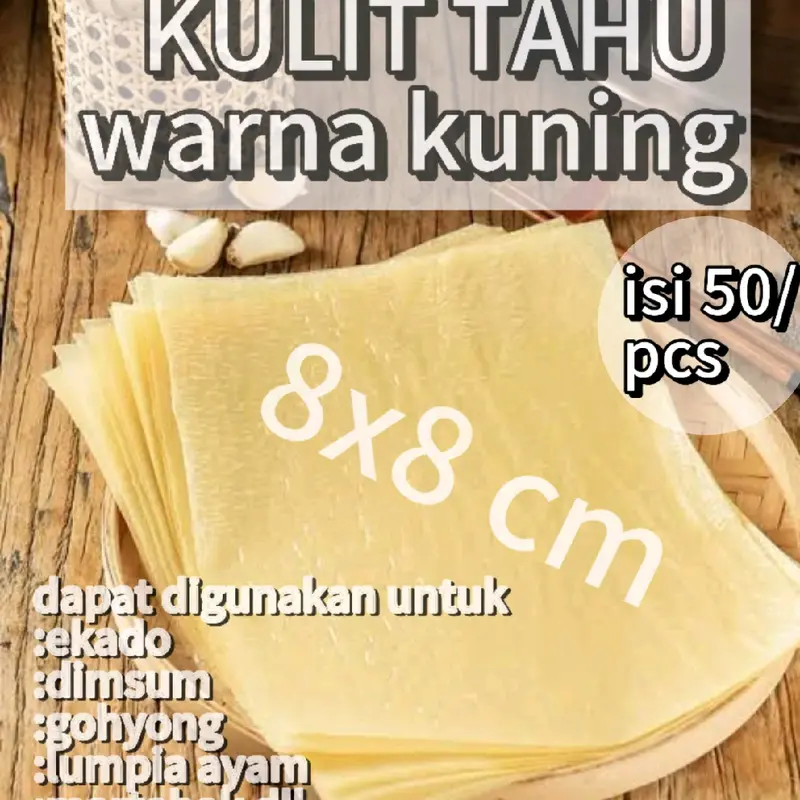 kulit tahu kering rasa tawar ukuran 8x8cm isi 50lembar Food 0